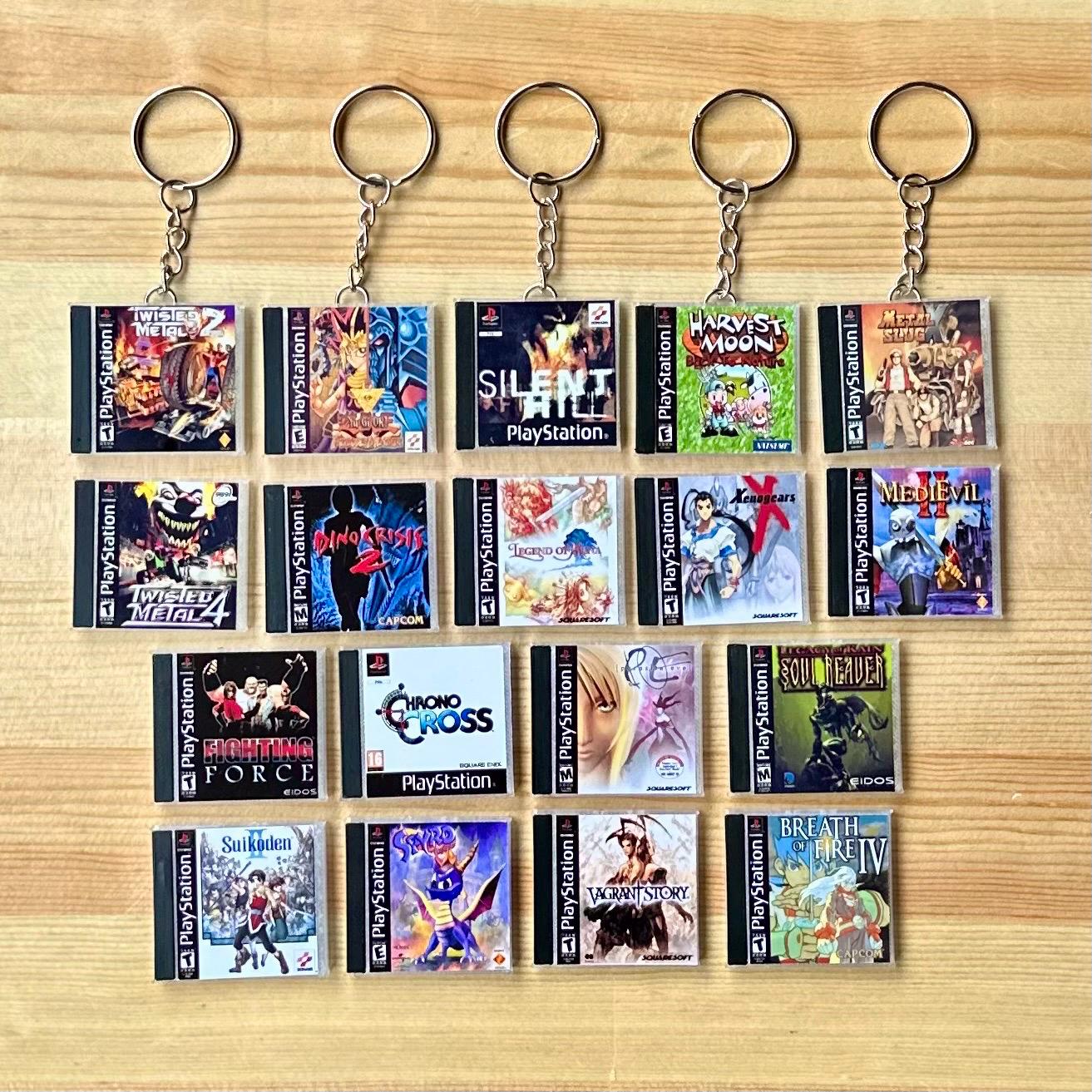 Retro PS1 Handmade Miniature Mini Game Case & Keychains Retro