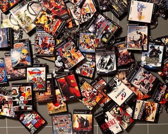 PS2 Miniature Game Case Keychains | 25 Iconic Retro Gamer Collectibles Water and Scratch Resistant