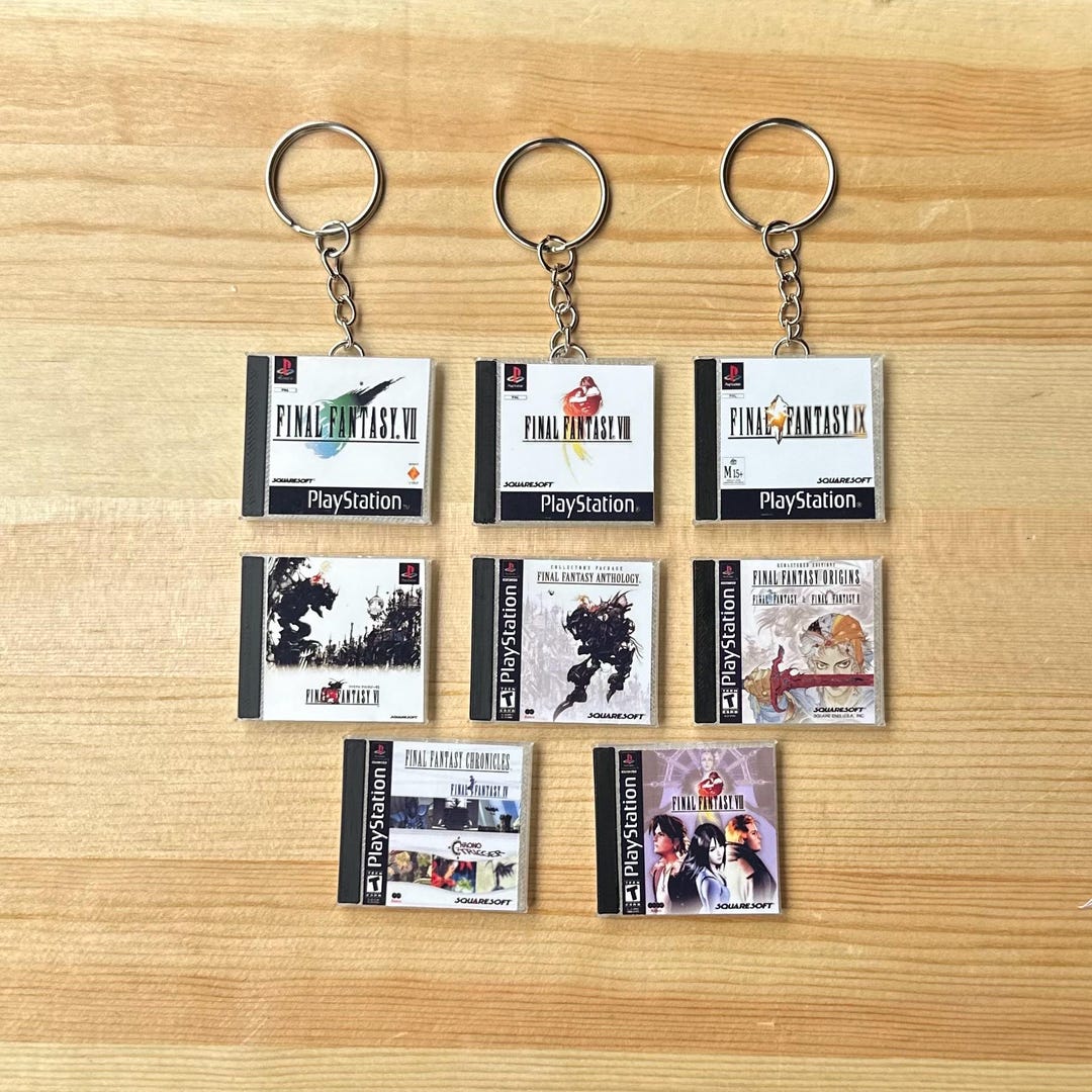 CUSTOM PS1 Mini Case Keychain – Retro Gaming Collectible (FF7, FF8, FF9 ...