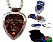 Guitar pick holder pendant necklace and MARTIN Sons guitar pick set Guitar Player gift Pickbay Classic Stainless Steel Set (authentic)
