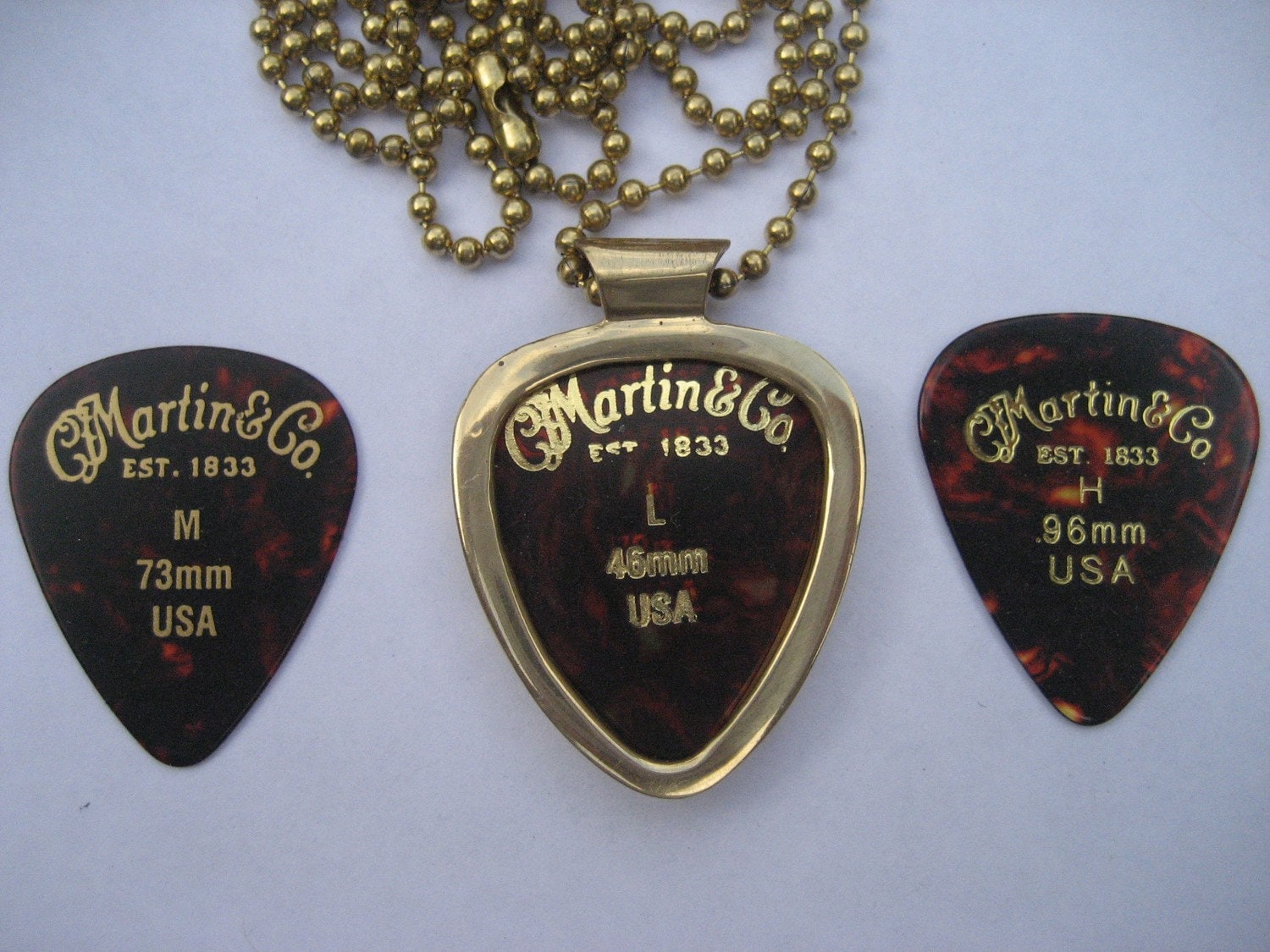 Guitar Pick Holder Pendant Art Cast Ecobrass Gift Set by Etsy