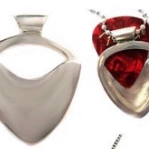 Pickbay Guitar pick holder in Stainless Steel “pendant ONLY&quot; Holds Guitar picks