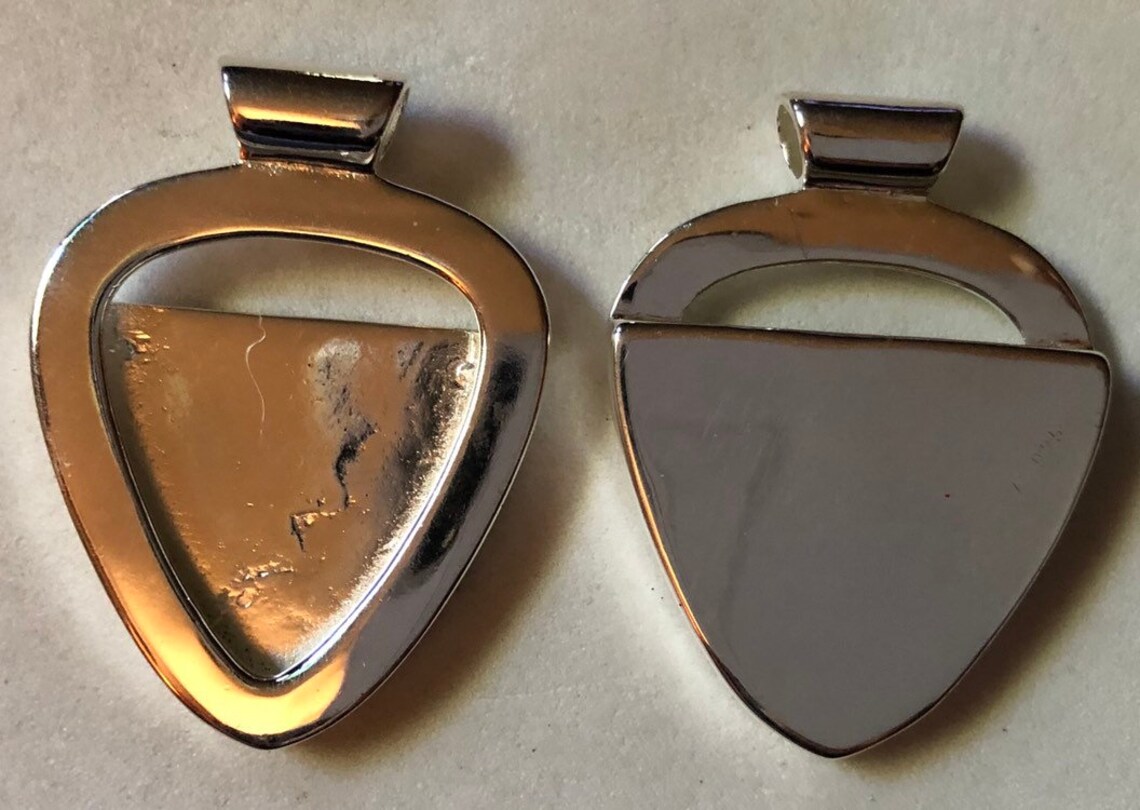 Guitar Pick Holder Pendant Only Holds 1 Pick Stainless Steel Etsy