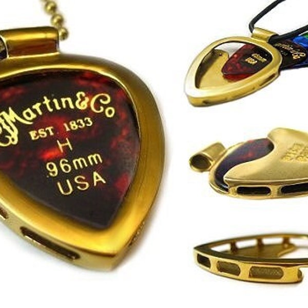 Guitar pick holder pendant PICKBAY necklace Gold IPG & Guitar Brands pick set MUSICIAN gift solved