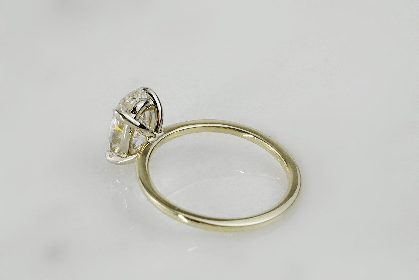 The Golden Thread Solitaire - Thin Engagement Ring