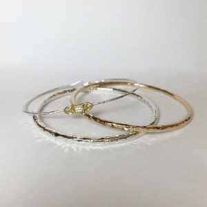 Hammered 14k Gold Bangle