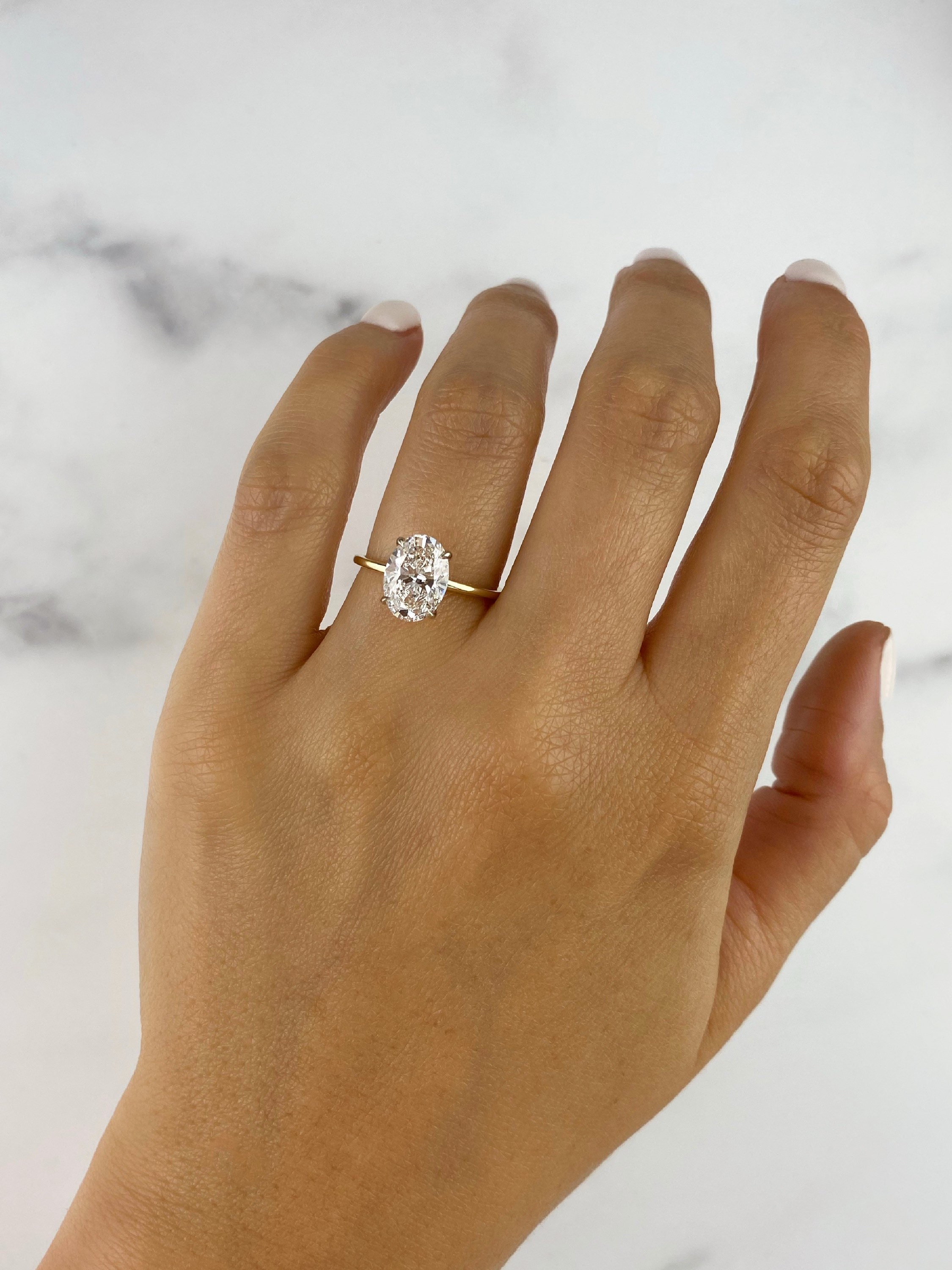 The Golden Thread Solitaire - Thin Engagement Ring