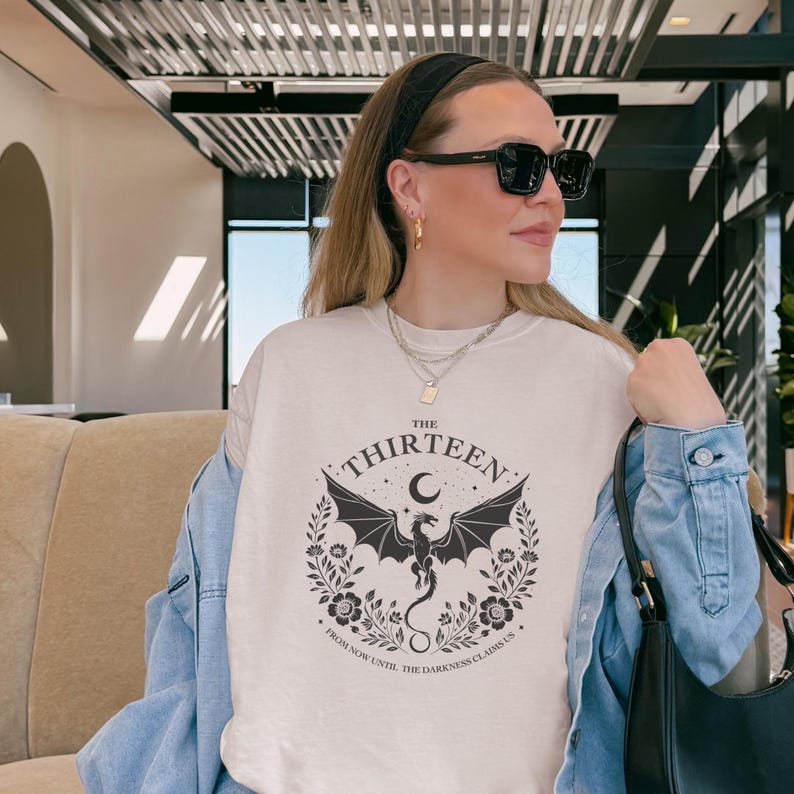 The Thirteen From Now Until The Darkness Claims Us Shirt, Throne of Glass Merch, Gift for Fantasy Reader image 1