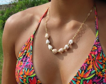 18k Gold Plated Abbriviated Cone Shell Necklace