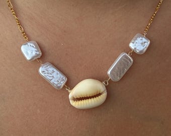 18k Gold Plated Cowrie Shell Necklace