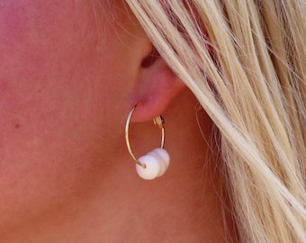 18k Gold Plated Puka Shell Earing Set