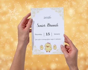 Senior Brunch-Einladung, Klasse von 2026, bearbeitbare Abschlussfeier einladen, druckbare Senior Party-Vorlage Canva