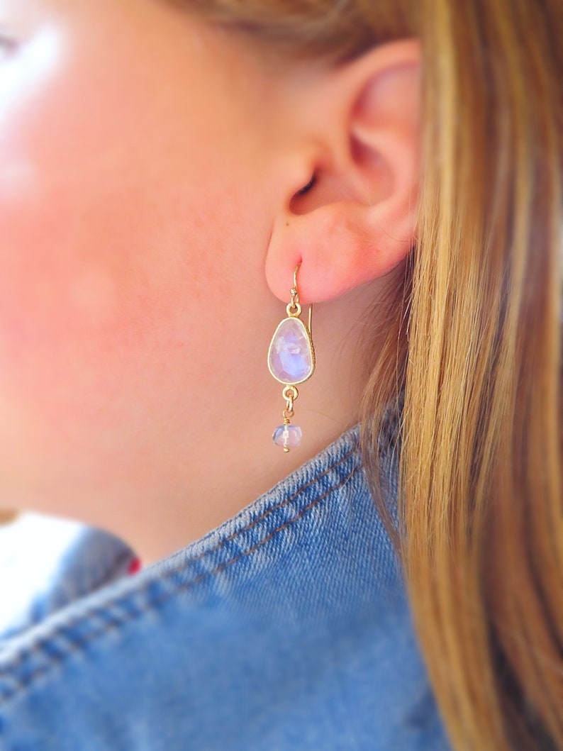 Moonstone necklace and earrings set bridesmaid earrings Bridesmaid gift set bridal jewelry gift for her bridesmaid proposal