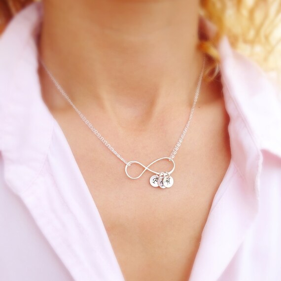 Mothers Necklace Personalized Infinity Necklace Mother of Etsy