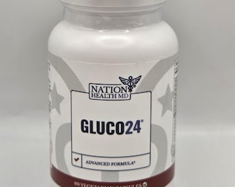 Gluco24 Advanced Formula - Dietary Supplement with Ceylon Cinnamon Bark Extract, Berberine HCI, Magnesium & Zinc - 60 Capsules