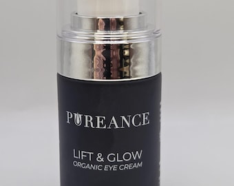 PUREANCE Lift & Glow Organic Eye Cream for Dark Circles and Puffiness