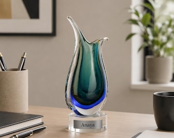 Voltaic Glass Sculpture Award with Custom Engraving