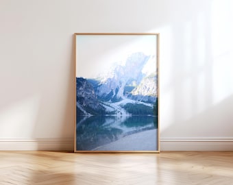 Dolomites Photo Print | Lago di Braies Italy | Lake and Mountain Nature Photography