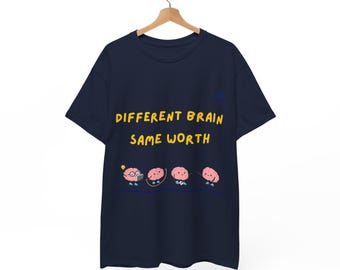 Different Brain Same Worth T-Shirt | ADHD Neurodivergent Graphic Tee