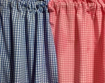 Handmade Red Gingham Valance,54 x 15 inches