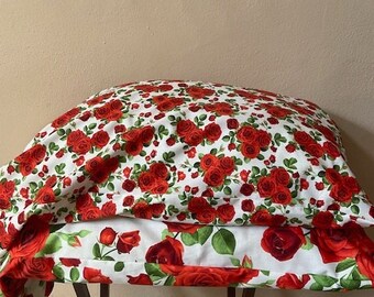 Handmade Red Rose Pillow Case