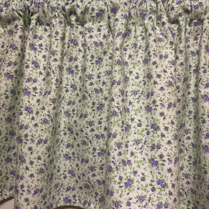 Handmade Mini Purple Rose Valance, 42 x 15 inches
