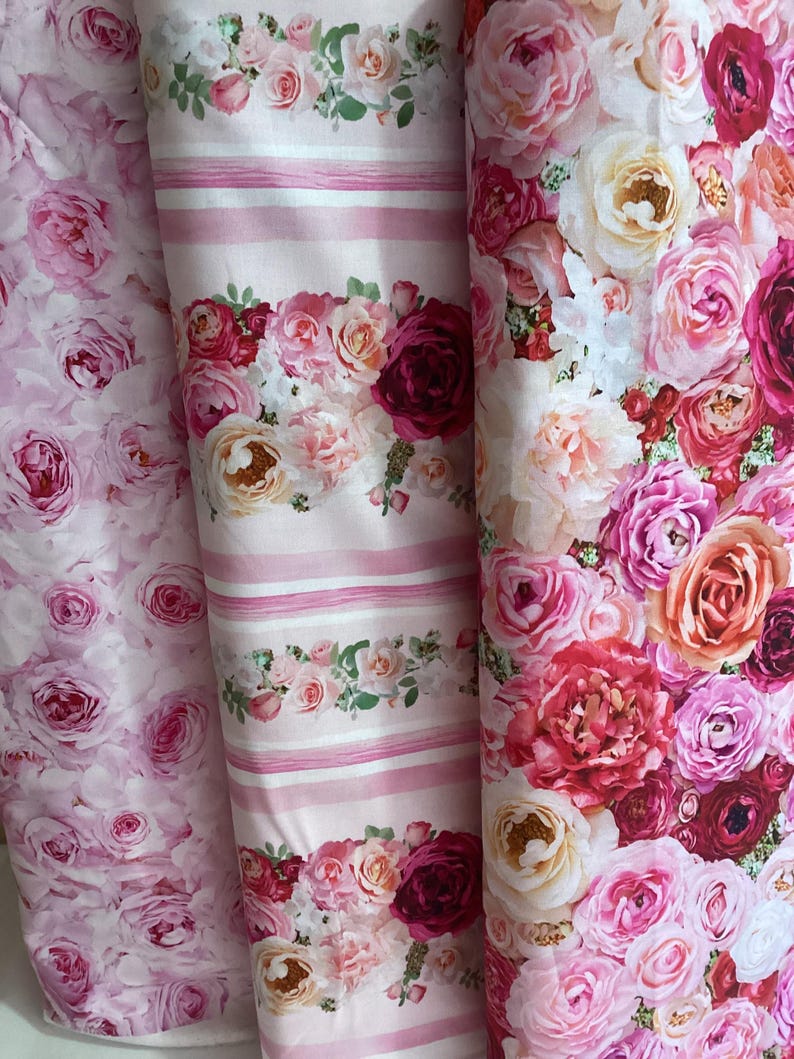 Designer Timeless Treasures Shabby Chic Rose Garden (CD 3141 ) Cotton ...
