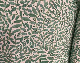 Designer Benartex Fantasy Fern Teal White Cotton Fabric by the Yard ,  1/2 yd
