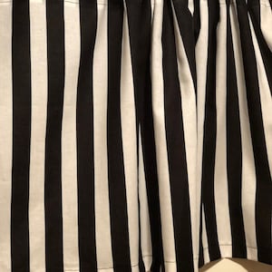 Handmade Black and White Stripe Valance, 42 x 15 inches