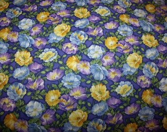 Blooming Colors  - Purple,  Cotton  Fabric  from Benartex 1/2 yd
