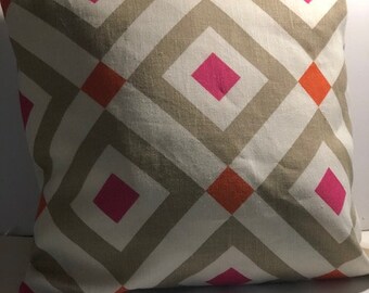 Handmade Square Print Pillow Cover