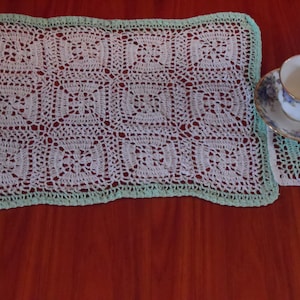 Vintage  Crochet Placemat and Coaster,Pdf Pattern,Instant Download