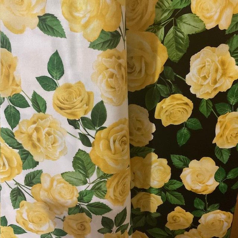 Yellow Rose Fabric - Etsy