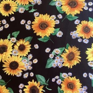 Designer SunFlower Cotton Fabric by the Yard (CD2924) ,1/2 yard