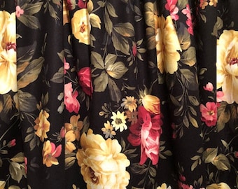 Handmade Black Floral Shabby Chic Valance ,41 x 15 inches