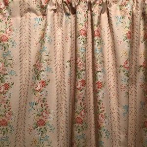 Handmade Peach Shabby Chic Floral Valance ,42 x 15 inches