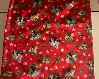 Handmade Red Minnie and Micky Christmas Pillow Case