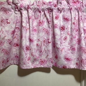 Handmade Pink on Pink Shabby Chic Valance, 42 x 15 inches