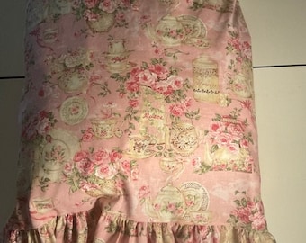 Pink Floral  Shabby Chic ,Pillow Case / Cover with Ruffle or without Ruffle