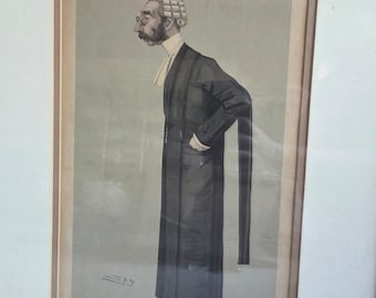 Cromolitografía antigua de Vanity Fair "Un abogado deportivo"