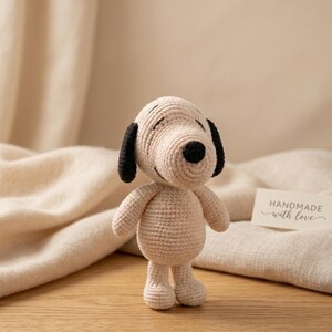 Snoopy Hund Amigurumi Häkelanleitung PDF - Cartoon Welpe Spielzeug, Kuscheltier Anleitung