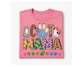 Kattmamma PNG, kattälskare-skjortdesign, sublimering av mugg (digital nedladdning)
