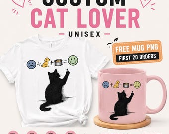 Rolig kattälskare PNG, husdjursmeme-design, ledsen hundmat glad skjorta grafik digital nedladdning
