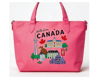 Hej från Kanada-tygväska, resesouvenir med grafisk skjorta och mugg, present i PNG-format (digital nedladdning)