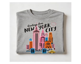 New York City-skjorta PNG, NYC-resetröja design, gratis digital nedladdning av muggpresent