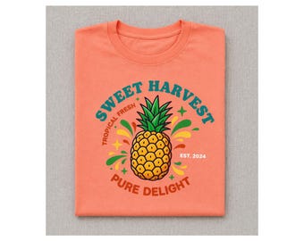 Söt skörd ananasskjorta PNG, tropisk sommartröja design, digital nedladdning av tygväska