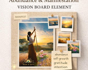 Manifestationsväggkonst | Överflöd och tillväxtenergikonstverk | Andlig kvinna naturtryck | Digital nedladdning