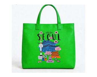 Seoul-tygväska PNG, Hej från Seoul Korea resesouvenir (digital nedladdning)