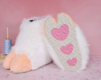 Furry Paw Polyester Fursuit Cosplay Handmade Plush Cat Paw Slippers For Furry Fandom Halloween Party Costume And Daily Wear 24 Colors