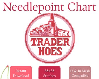 Trader Hoes Needlepoint Stitch Chart | Funny DIY Pattern (PDF Download)
